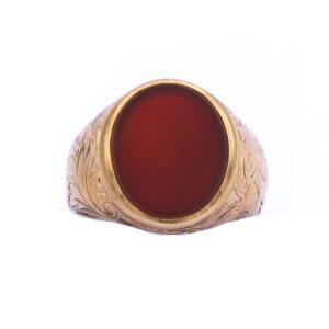 Siegelring Herrenring Gold 14K 585 Karneol braun Kaufen Stephanie bohm Antiker Schmuck
