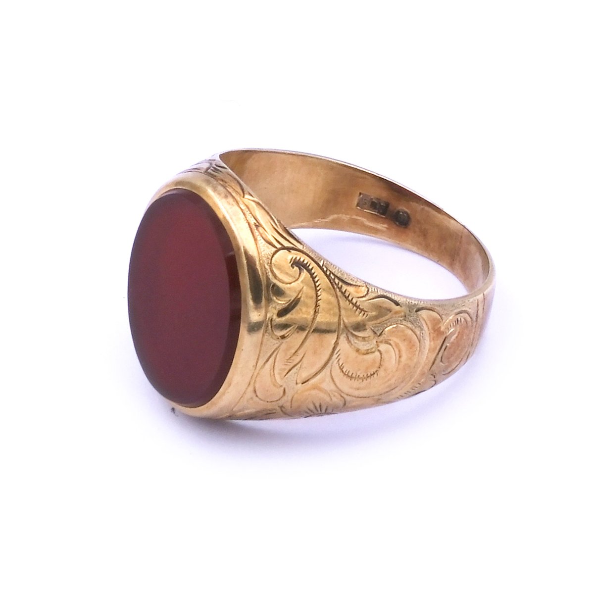 Siegelring Herrenring Gold 14K 585 Karneol braun Kaufen Stephanie bohm Antiker Schmuck