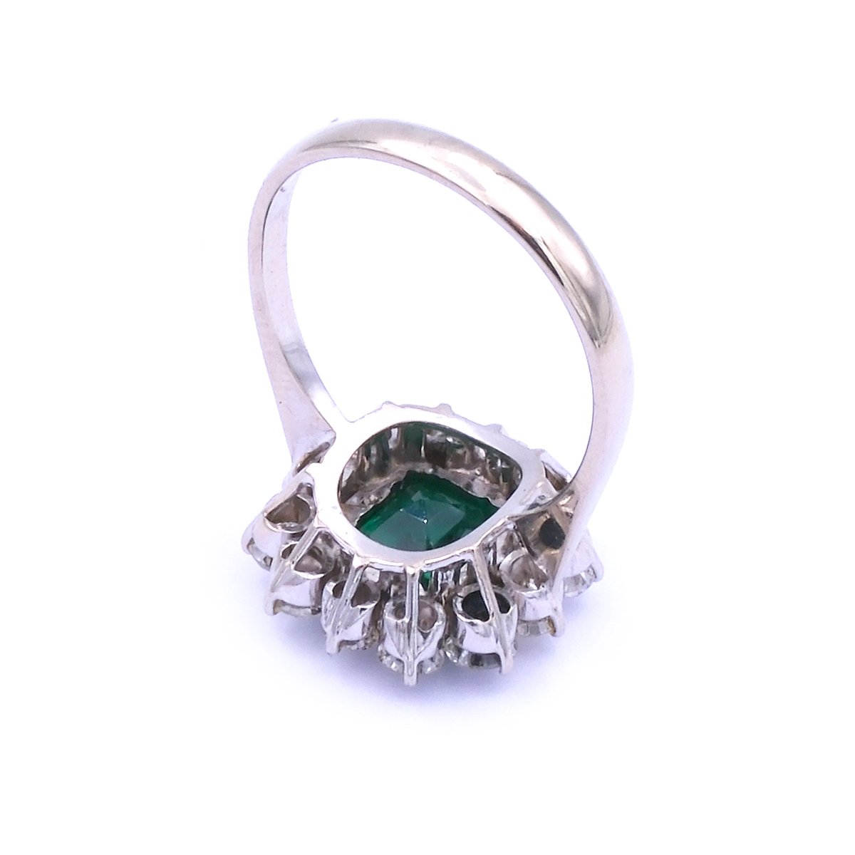 2.33 ct Smaragd Diamant Ring mit 2.2 ct Brillanten in 14K Weißgold – Bild 6