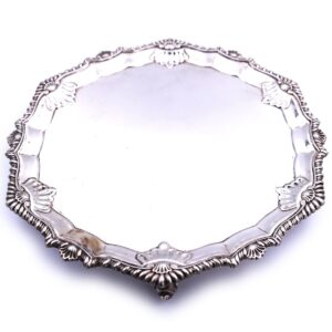 Sterling Silber Tablett Victorian Salver London englisches massiv silber kaufen Stephanie Bohm Silber Antiquitaeten