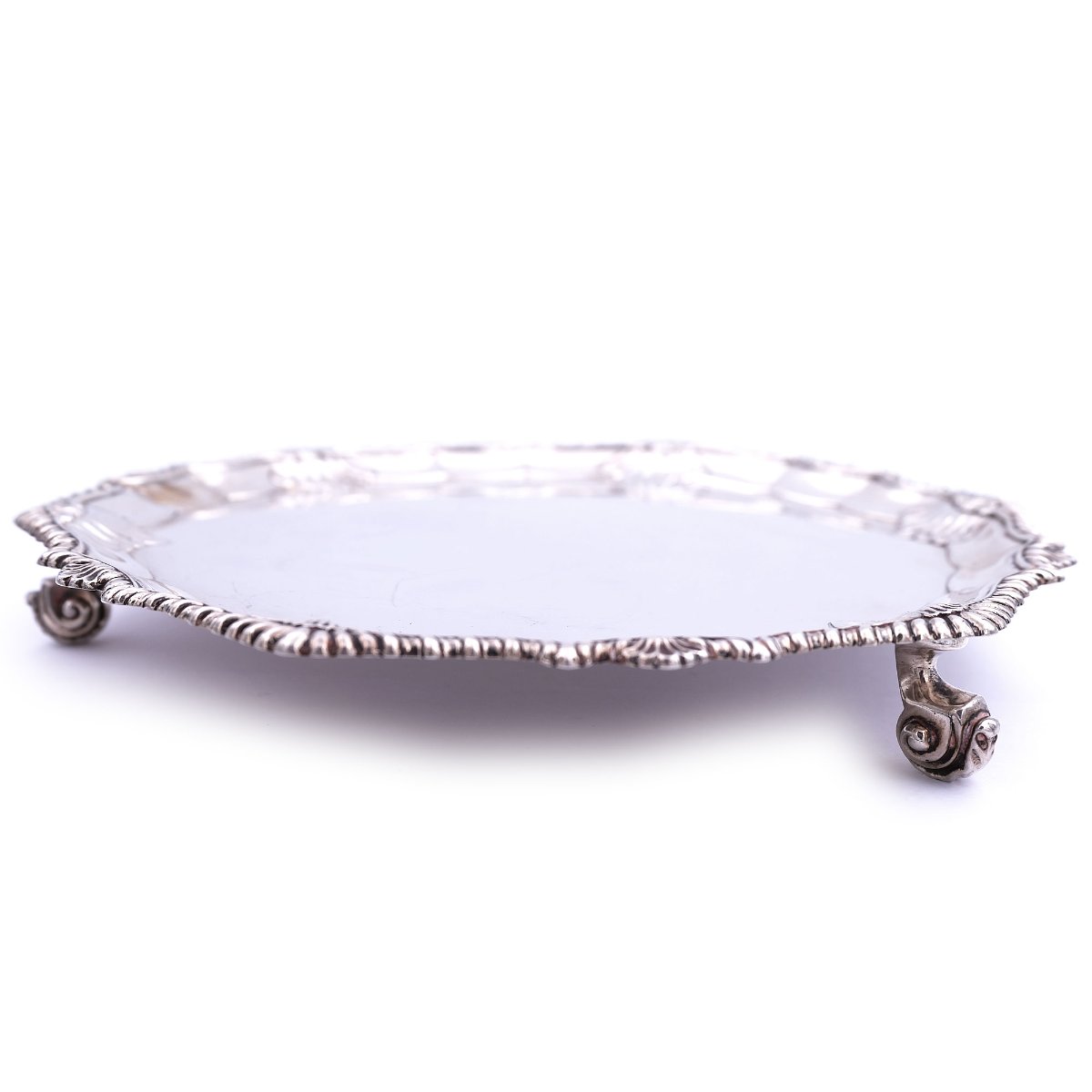 Sterling Silber Tablett Victorian Salver London englisches massiv silber kaufen Stephanie Bohm Silber Antiquitaeten